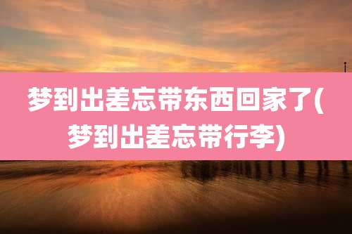 梦到出差忘带东西回家了(梦到出差忘带行李)