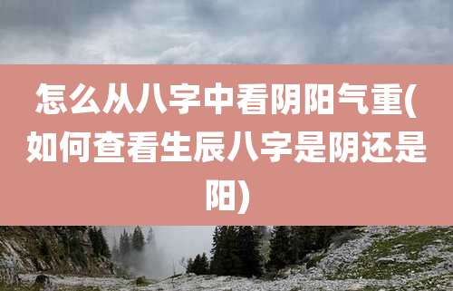 怎么从八字中看阴阳气重(如何查看生辰八字是阴还是阳)