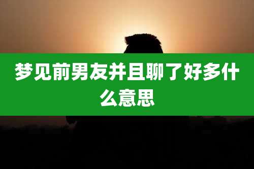 梦见前男友并且聊了好多什么意思