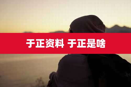 于正资料 于正是啥