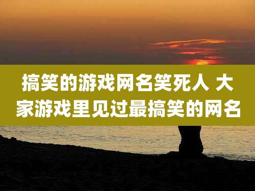 搞笑的游戏网名笑死人 大家游戏里见过最搞笑的网名