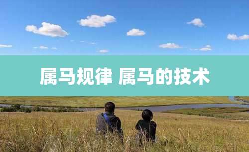 属马规律 属马的技术