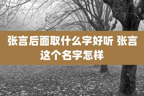 张言后面取什么字好听 张言这个名字怎样