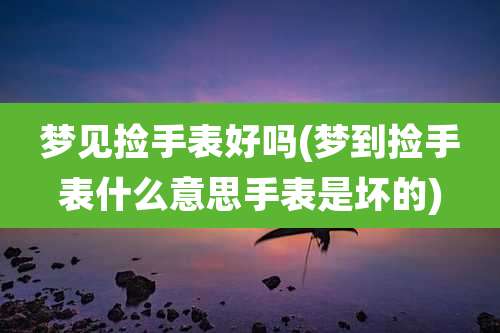 梦见捡手表好吗(梦到捡手表什么意思手表是坏的)
