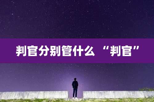 判官分别管什么 “判官”