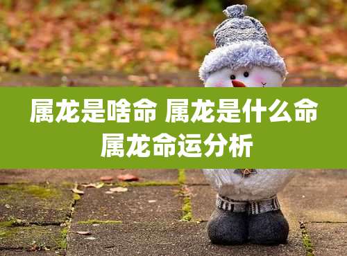 属龙是啥命 属龙是什么命 属龙命运分析