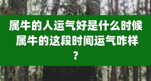 属牛的人运气好是什么时候 属牛的这段时间运气咋样?