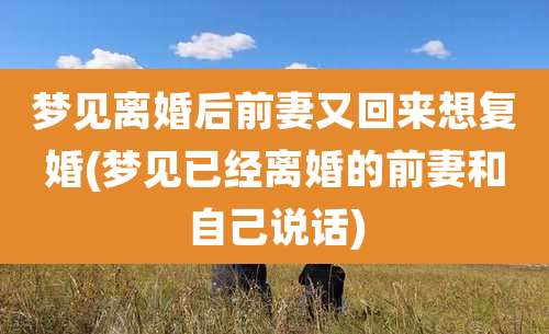 梦见离婚后前妻又回来想复婚(梦见已经离婚的前妻和自己说话)