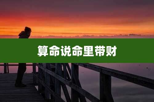 算命说命里带财