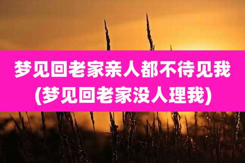 梦见回老家亲人都不待见我(梦见回老家没人理我)