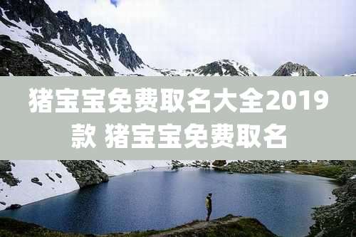 猪宝宝免费取名大全2019款 猪宝宝免费取名