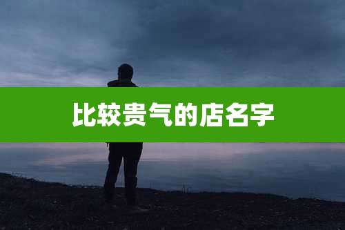 比较贵气的店名字