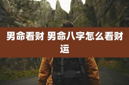 男命看财 男命八字怎么看财运
