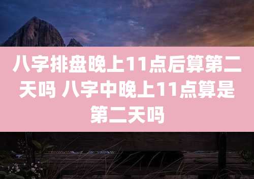 八字排盘晚上11点后算第二天吗 八字中晚上11点算是第二天吗