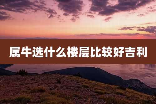 属牛选什么楼层比较好吉利