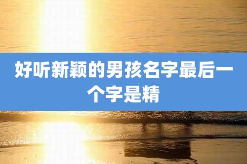 好听新颖的男孩名字最后一个字是精