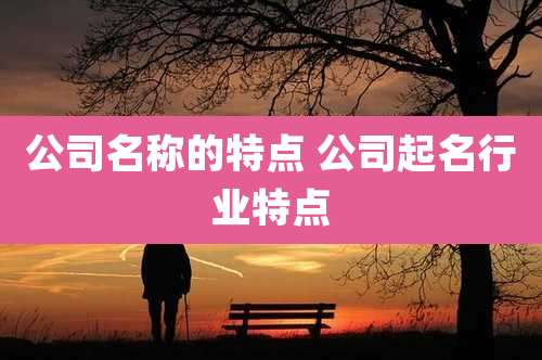 公司名称的特点 公司起名行业特点
