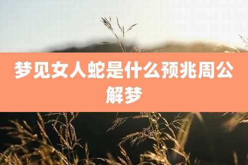梦见女人蛇是什么预兆周公解梦