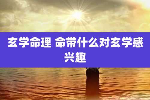 玄学命理 命带什么对玄学感兴趣