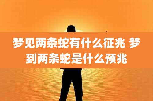 梦见两条蛇有什么征兆 梦到两条蛇是什么预兆
