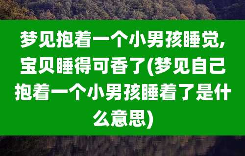 梦见抱着一个小男孩睡觉,宝贝睡得可香了(梦见自己抱着一个小男孩睡着了是什么意思)