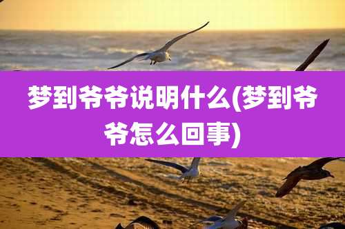 梦到爷爷说明什么(梦到爷爷怎么回事)