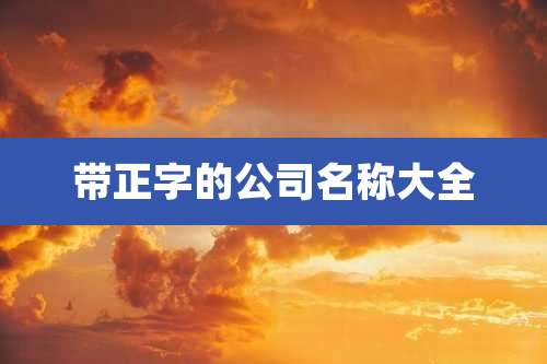 带正字的公司名称大全