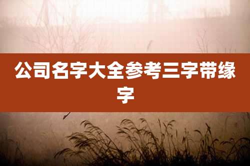 公司名字大全参考三字带缘字