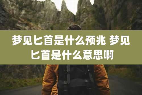 梦见匕首是什么预兆 梦见匕首是什么意思啊