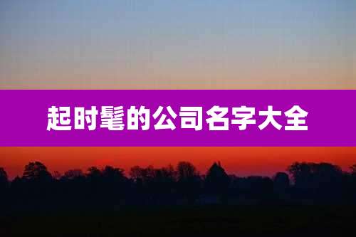 起时髦的公司名字大全