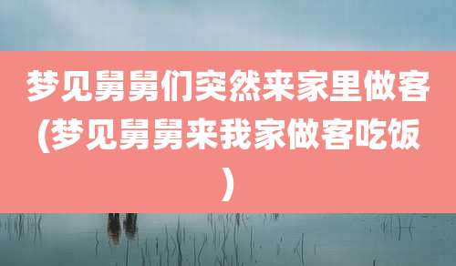 梦见舅舅们突然来家里做客(梦见舅舅来我家做客吃饭)