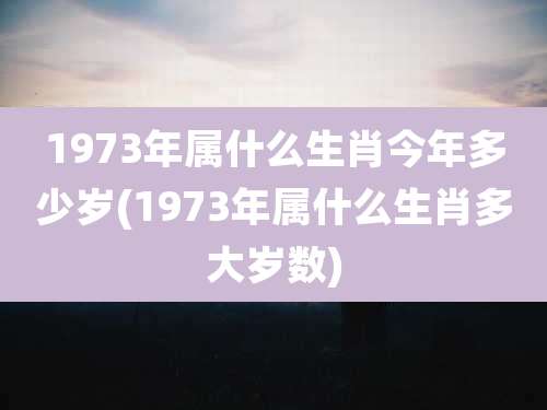 1973年属什么生肖今年多少岁(1973年属什么生肖多大岁数)