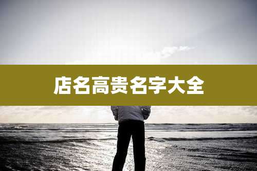 店名高贵名字大全