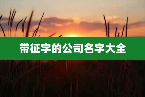 带征字的公司名字大全