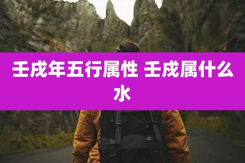 壬戌年五行属性 壬戍属什么水