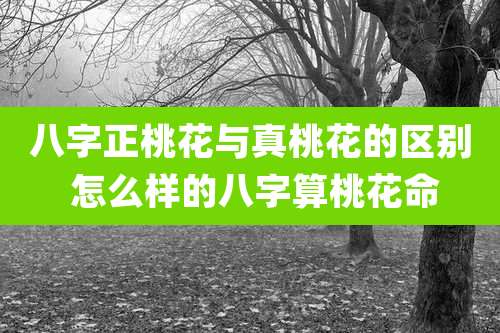 八字正桃花与真桃花的区别 怎么样的八字算桃花命