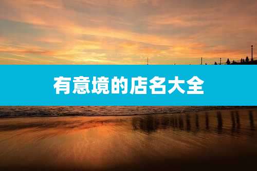 有意境的店名大全