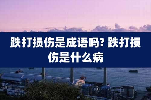 跌打损伤是成语吗? 跌打损伤是什么病