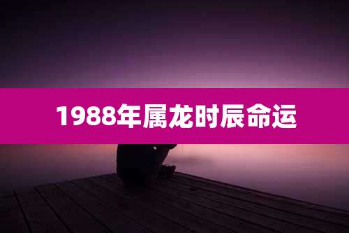 1988年属龙时辰命运