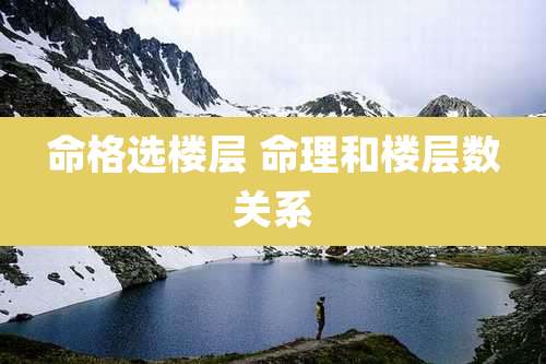 命格选楼层 命理和楼层数关系