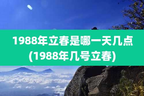 1988年立春是哪一天几点(1988年几号立春)