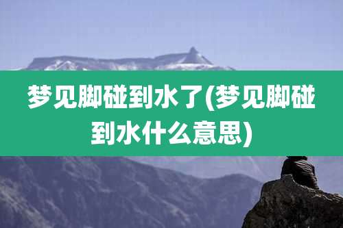 梦见脚碰到水了(梦见脚碰到水什么意思)