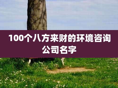 100个八方来财的环境咨询公司名字