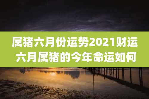 属猪六月份运势2021财运 六月属猪的今年命运如何
