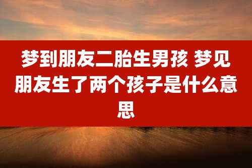 梦到朋友二胎生男孩 梦见朋友生了两个孩子是什么意思