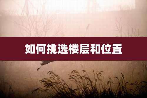 如何挑选楼层和位置
