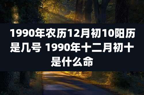 1990年农历12月初10阳历是几号 1990年十二月初十是什么命