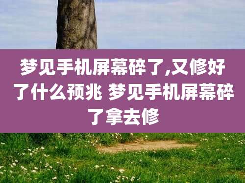 梦见手机屏幕碎了,又修好了什么预兆 梦见手机屏幕碎了拿去修