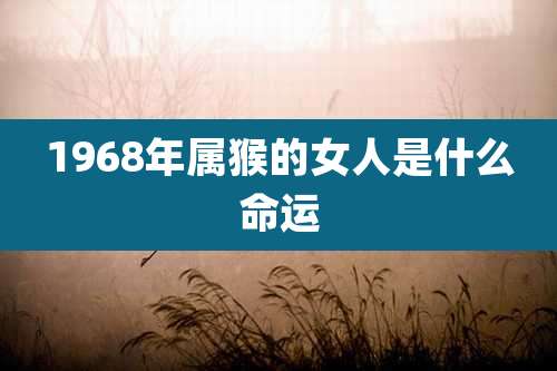 1968年属猴的女人是什么命运