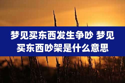 梦见买东西发生争吵 梦见买东西吵架是什么意思